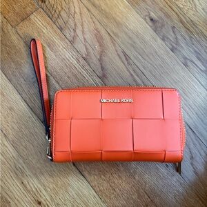 Michael Kors Vibrant Orange Wristlet